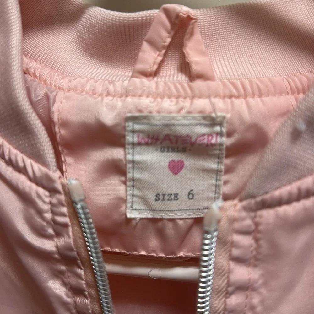 Whatever Kids Pink Bomber Jacket size 6